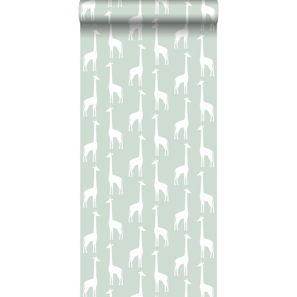 ESTAhome behang - giraffen - mintgroen - 0.53 x 10.05 m product