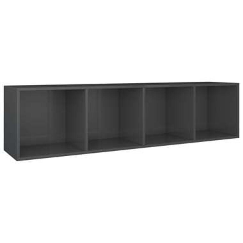 VIDAXL Boekenkast/tv-meubel 36x30x143 cm spaanplaat hoogglans grijs