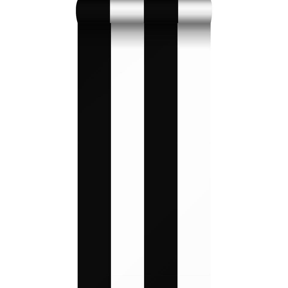 Sanders & Sanders behang - brede streep - zwart wit - 53 cm x 10,05 m product