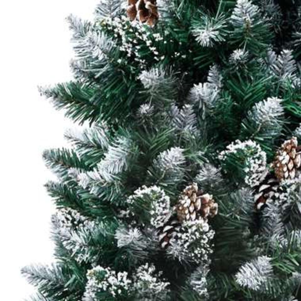 VIDAXL Kunstkerstboom met dennenappels en witte sneeuw 180 cm