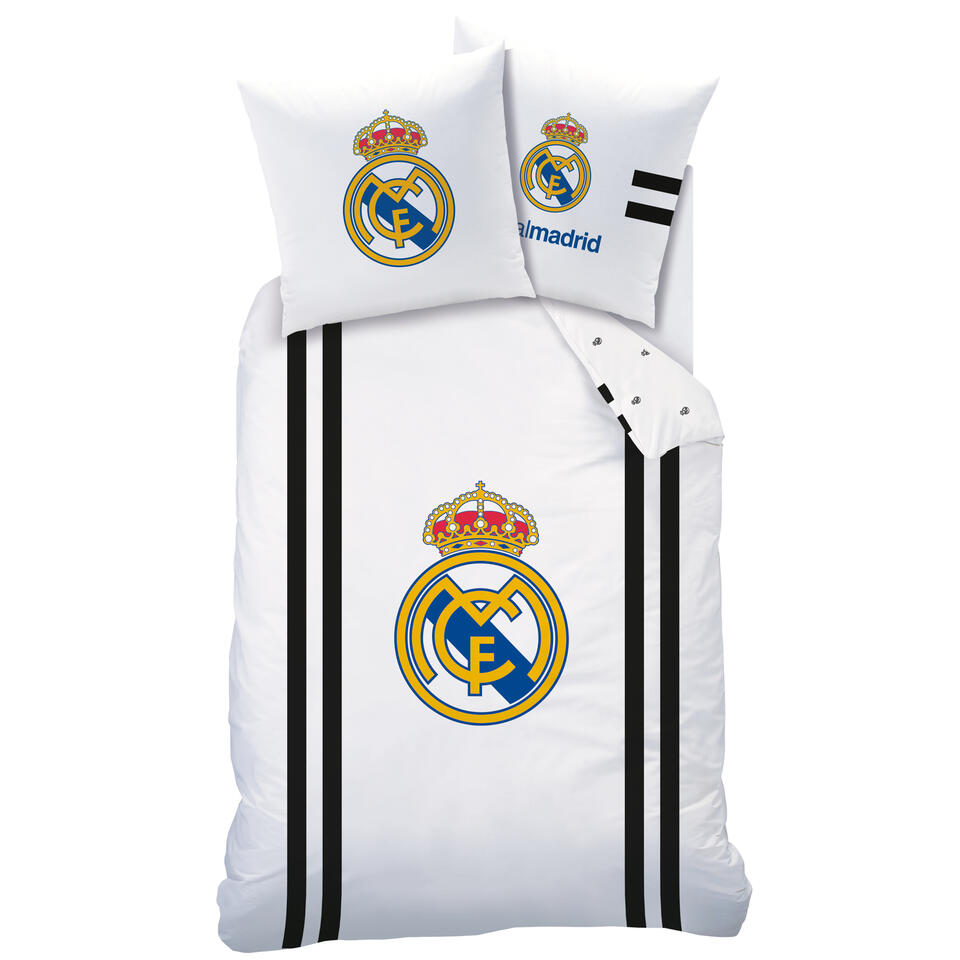 lood Achtervolging Paar Real Madrid Maillot Dekbedovertrek - Eenpersoons - 140 x 200 cm - Wit |  Leen Bakker