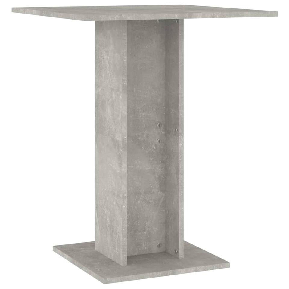 VIDAXL Bistrotafel 60x60x75 cm spaanplaat betongrijs