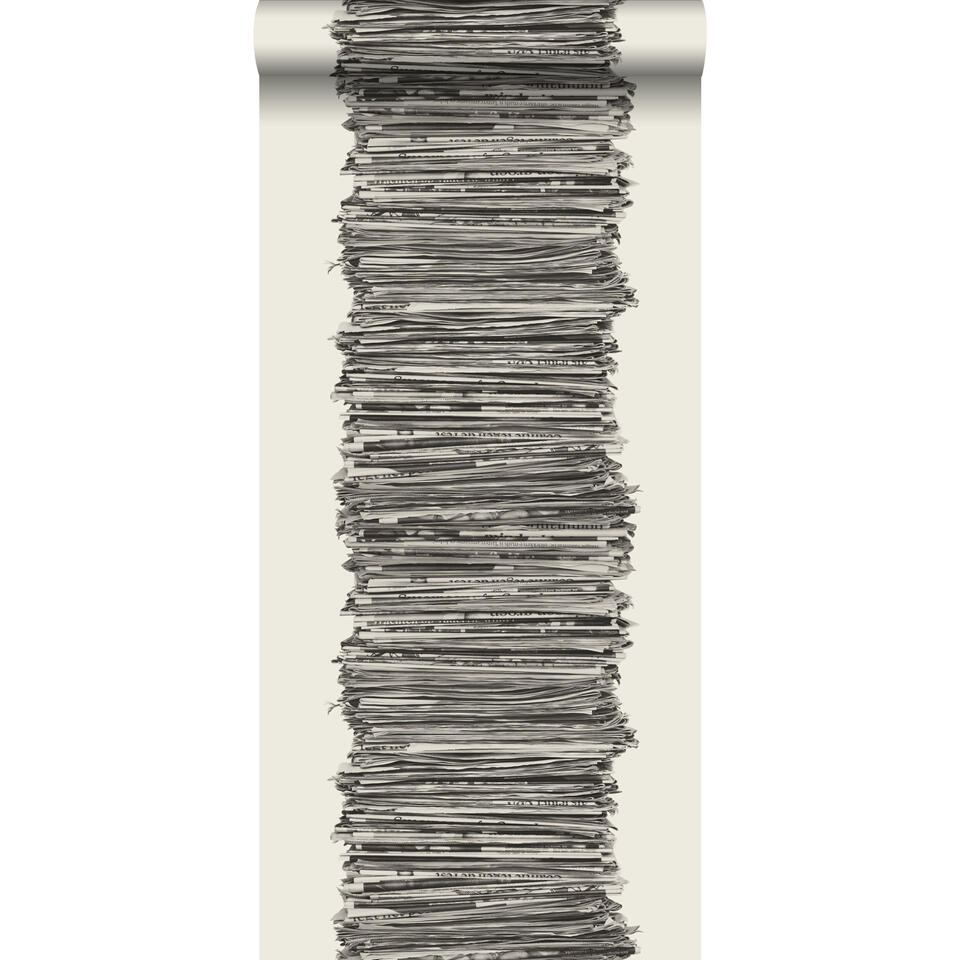 ESTAhome behang - kranten - zwart en wit - 53 cm x 10,05 m product