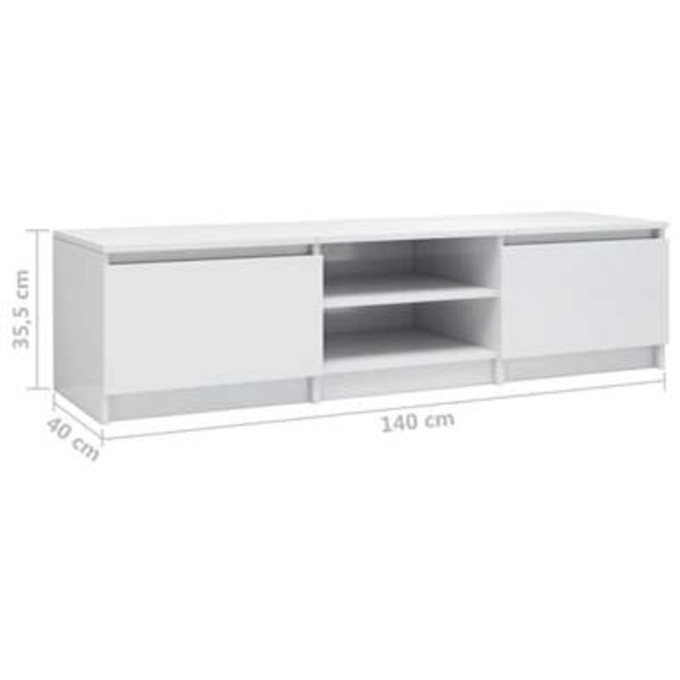 VIDAXL Tv-meubel 140x40x35,5 cm spaanplaat hoogglans wit
