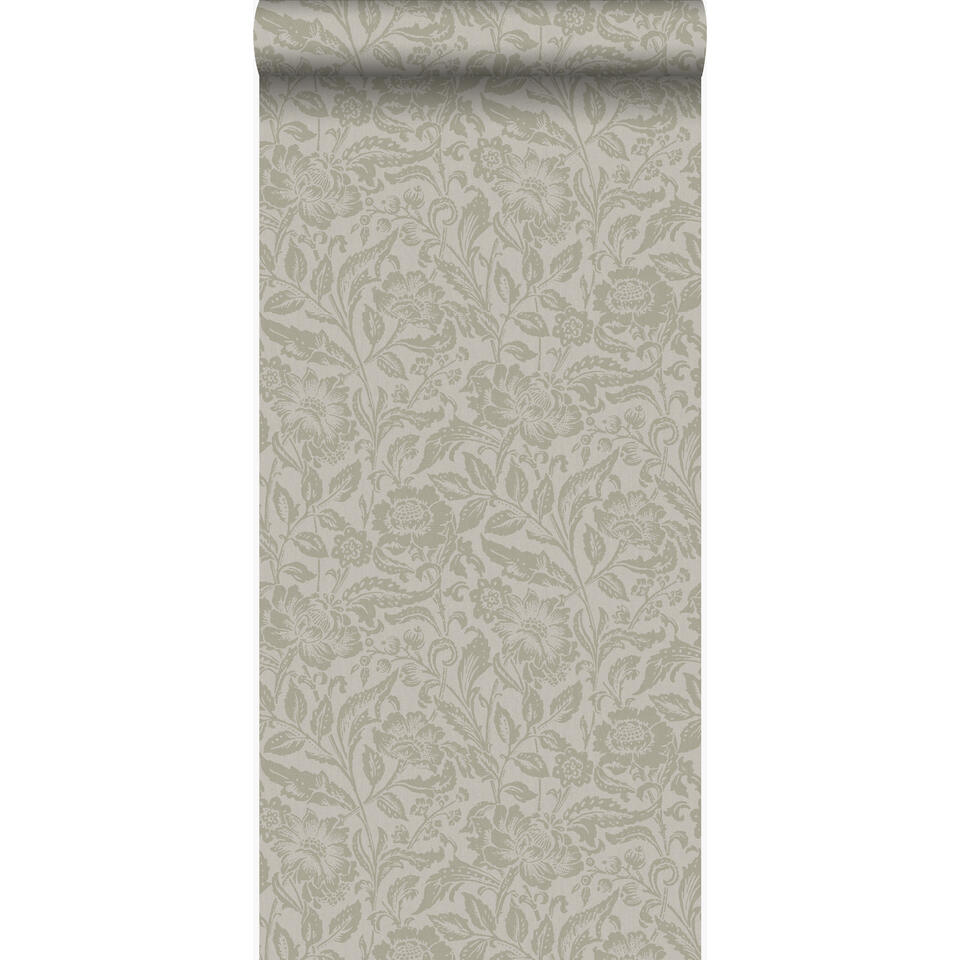 Quagga Baan temperament Origin behang - bloemen - lichtbruin - 53 cm x 10,05 m | Leen Bakker