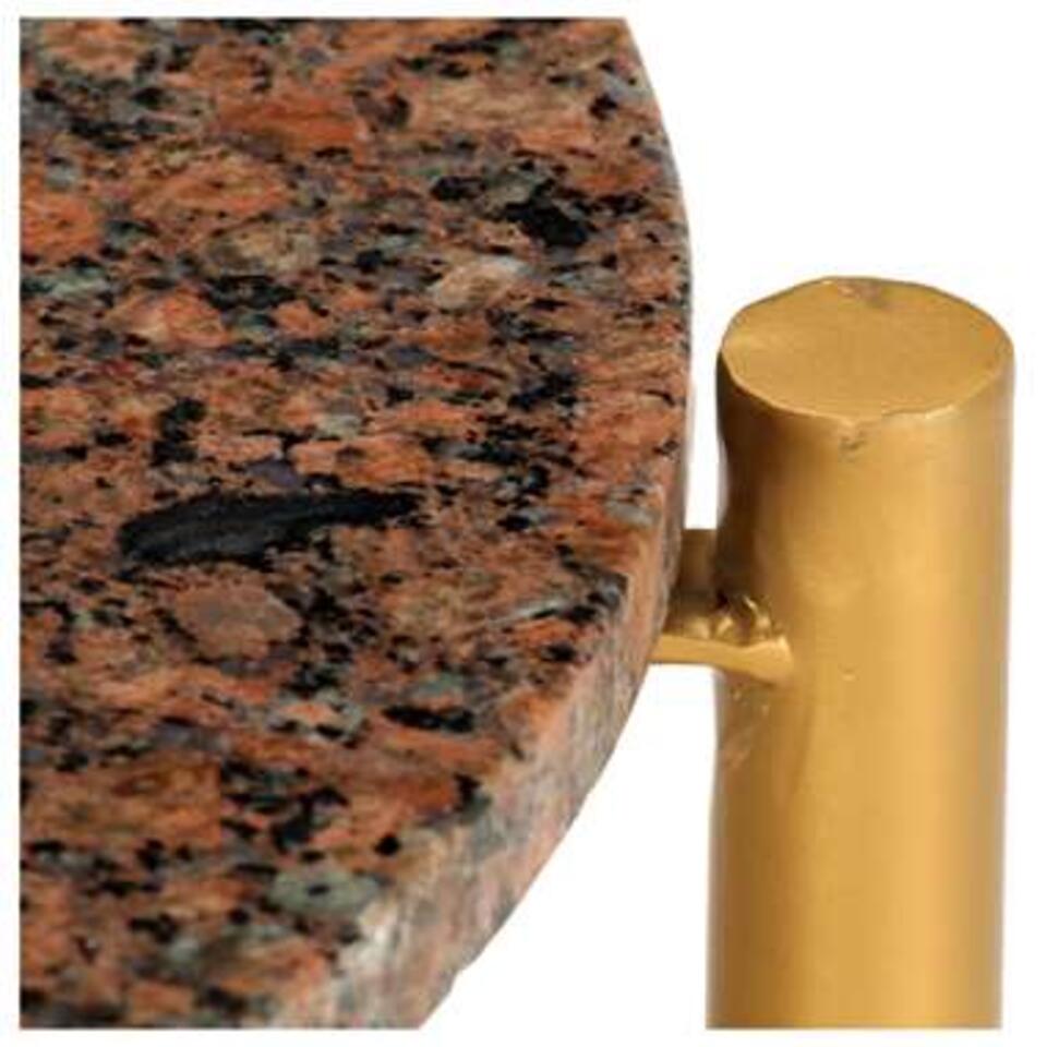 VIDAXL Salontafel 60x60x35 cm echt steen met marmeren textuur bruin