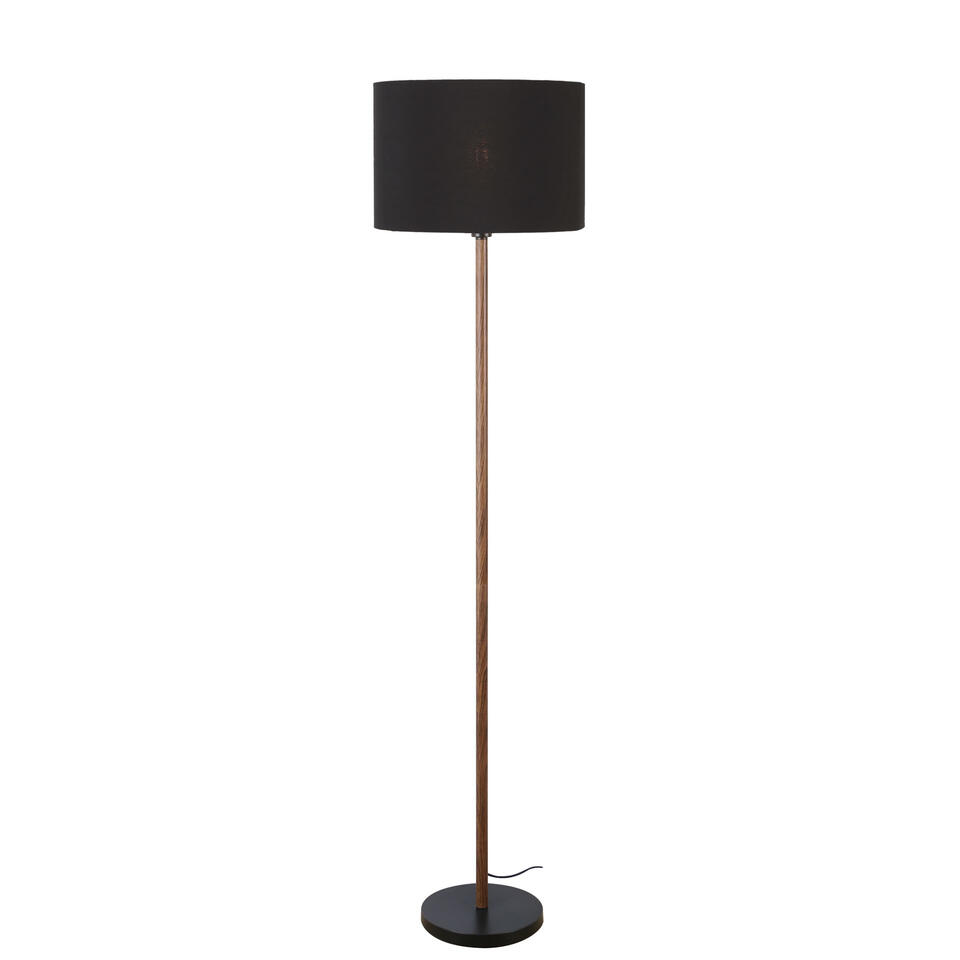 Vloerlamp Aiko - Zwart/Bruin - Ø40x170cm + Lampenkap