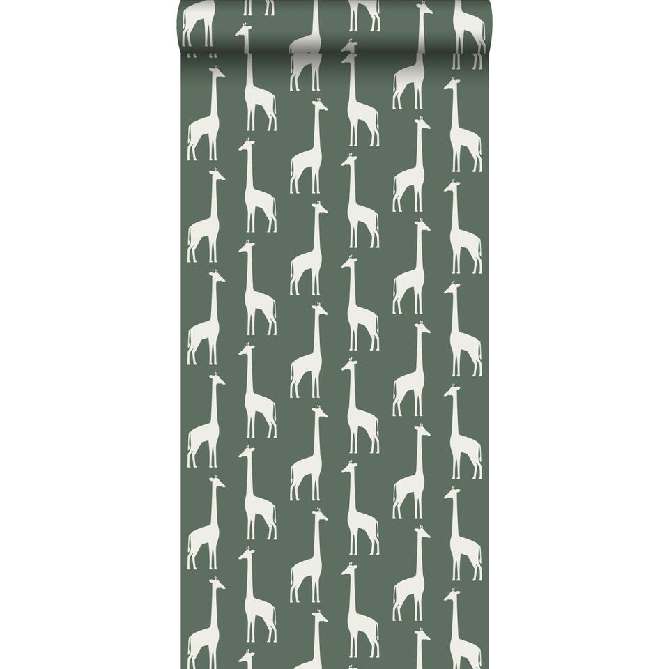 ESTAhome behang - giraffen - donkergroen - 0.53 x 10.05 m product