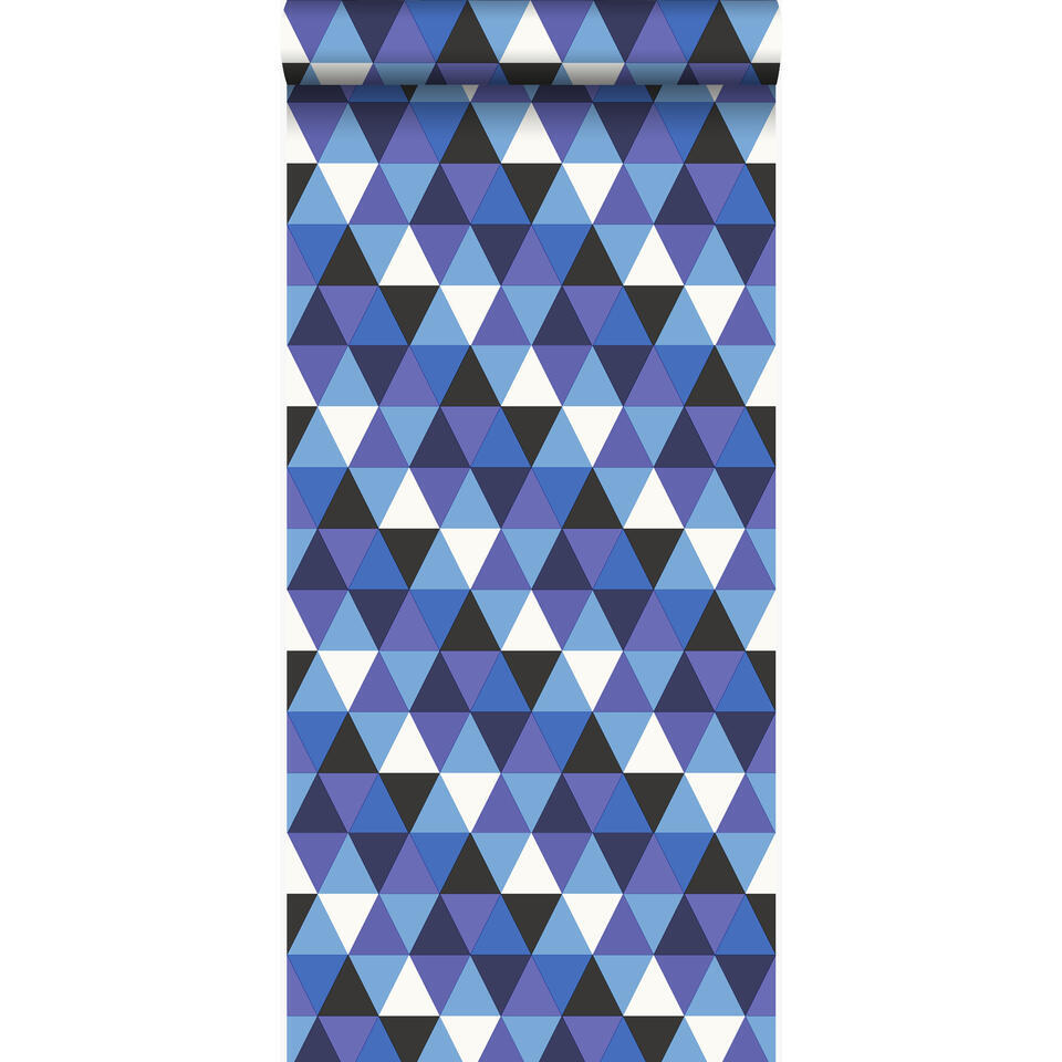 Origin behang - grafische driehoeken - blauw - 53 cm x 10,05 m product