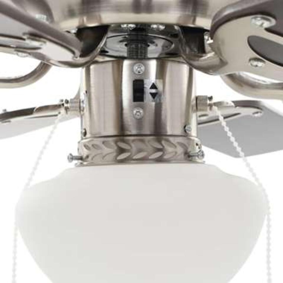 vidaXL Plafondventilator met lamp - 82 cm - donkerbruin