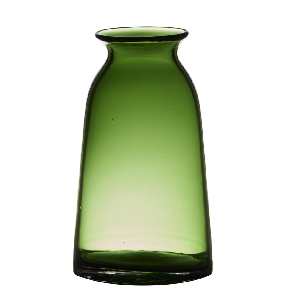 Wiegen Manifesteren staan Bellatio Design Vaas - smalle hals - groen - glas - 12 x 23 cm | Leen Bakker