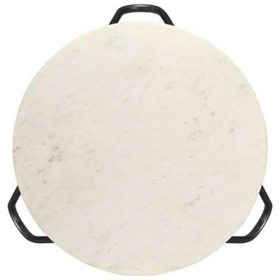 VIDAXL Salontafel 65x65x42 cm echt steen met marmeren textuur wit