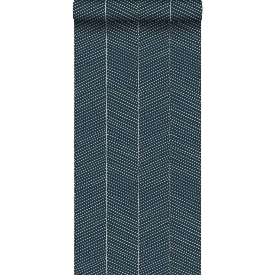 ESTAhome behang - visgraat-motief - donkerblauw - 0.53 x 10.05 m product