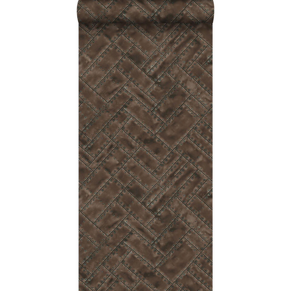 prototype Consulaat Scherm Origin behang - metalen platen - roest bruin - 53 cm x 10.05 m | Leen Bakker