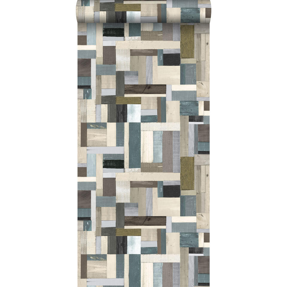 ESTAhome behang - sloophout - bruin en groen - 53 cm x 10,05 m product