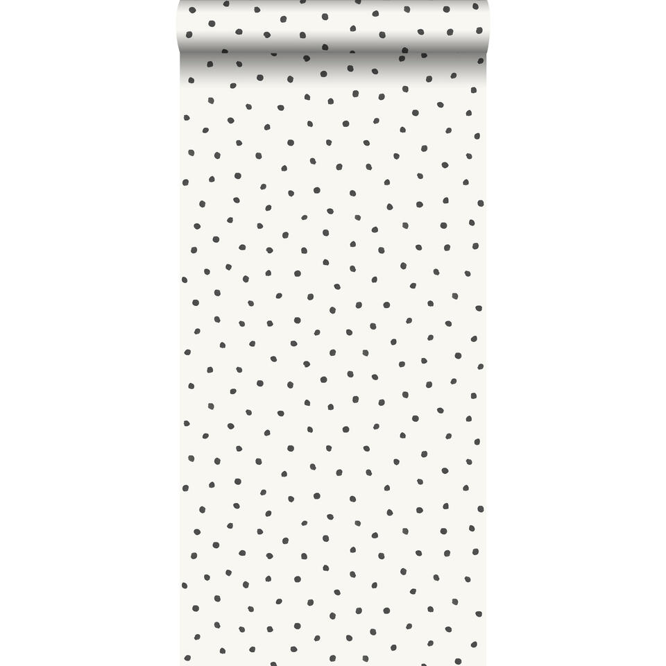 Origin behang - stippen - glanzend wit en zwart - 0.53 x 10.05 m product