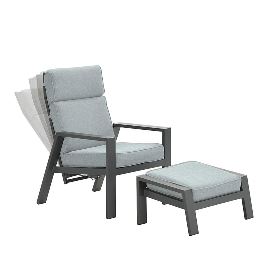 aanval optie Aarzelen Garden Impressions Lora verstelbare stoel + voetenbank - mint grijs | Leen  Bakker