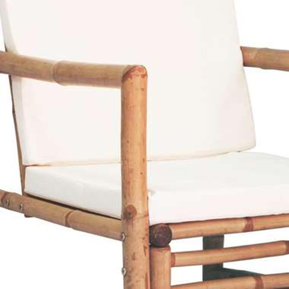 VIDAXL 4-delige Loungeset met kussens bamboe