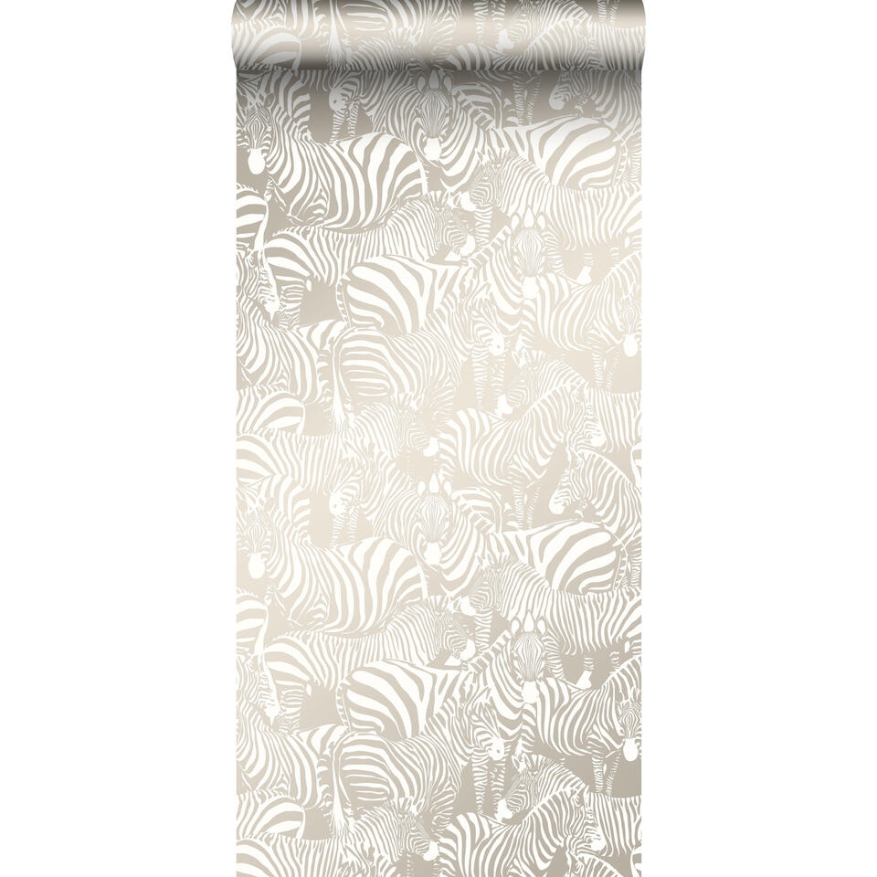 Origin behang - zebra's - grijs - 53 cm x 10,05 m | Bakker