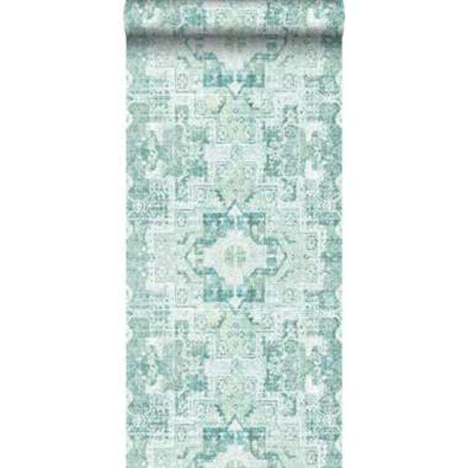 ESTAhome behang - oosters kelim tapijt - groen - 53 cm x 10.05 m product