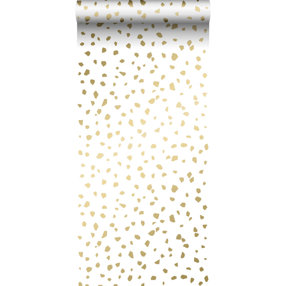 ESTAhome behang - terrazzo - wit en goud - 0.53 x 10.05 m product