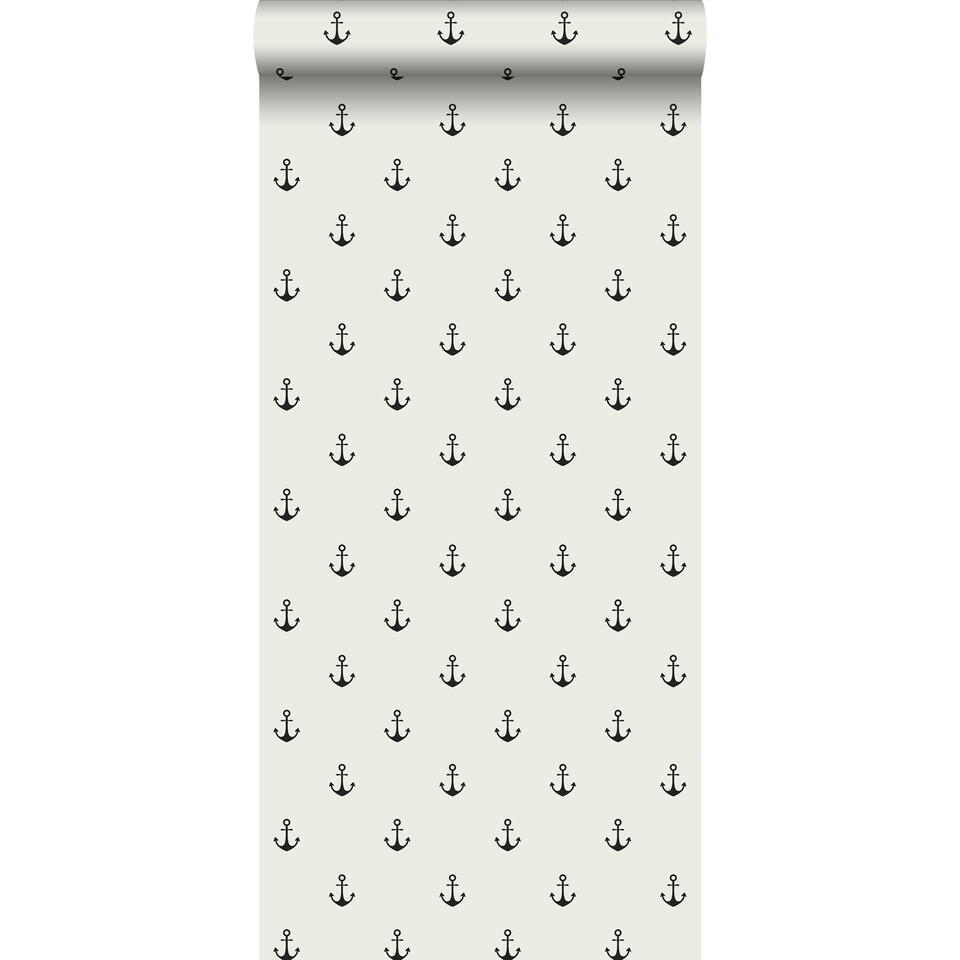 ESTAhome behang - ankers - beige en zwart - 0.53 x 10.05 m product