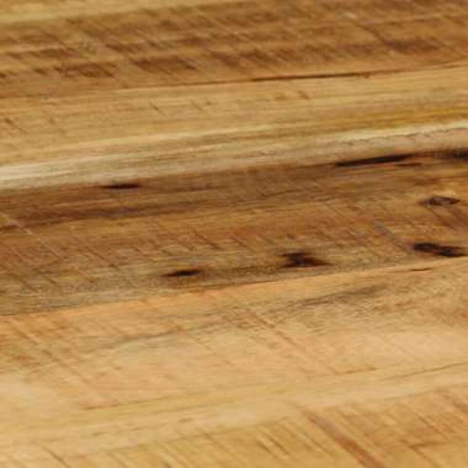 VIDAXL Salontafel ovaal 100 cm massief ruw mangohout en staal
