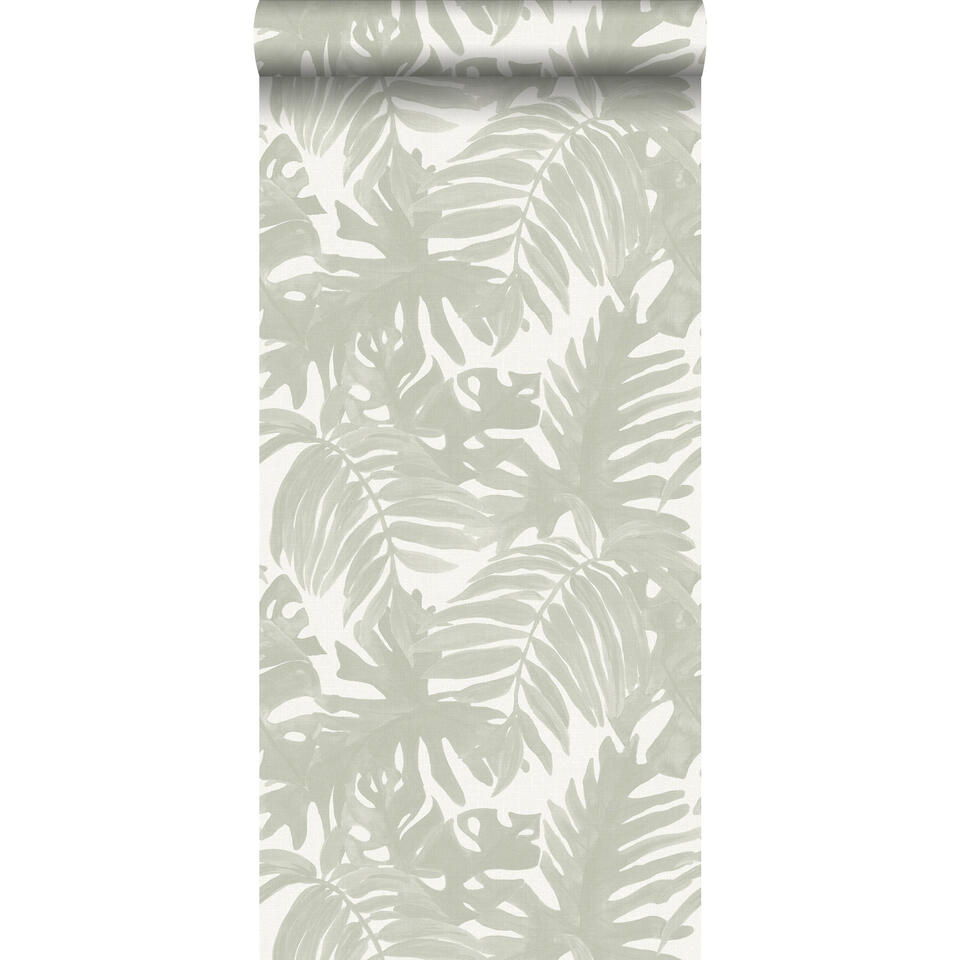 ESTAhome behang - tropische bladeren - lichtgrijs - 0.53 x 10.05 m product