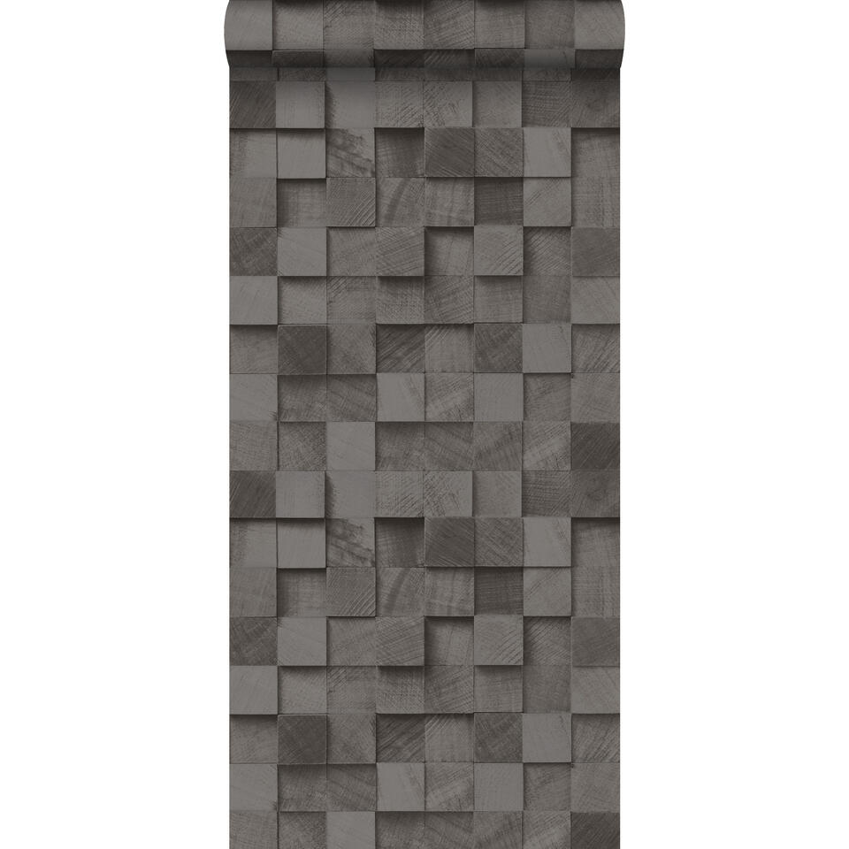 ESTAhome behang - stukjes hout - zwart - 53 cm x 10,05 m product