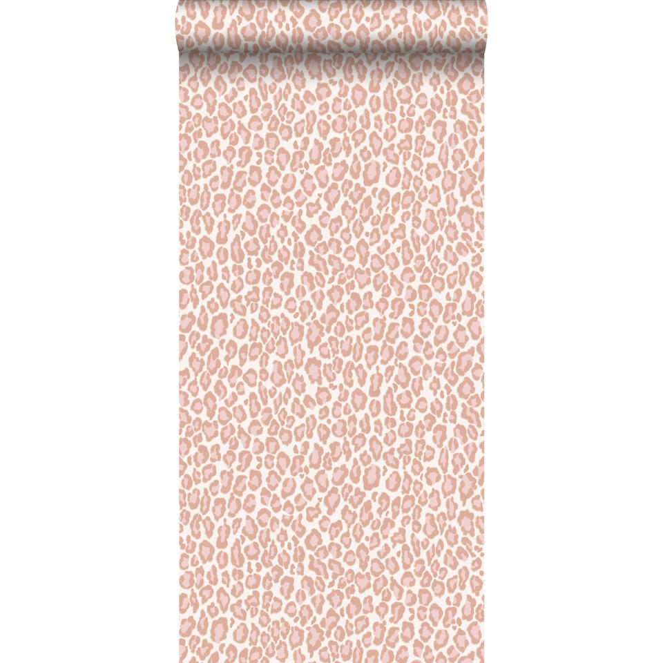 levenslang Prediken Kust ESTAhome behang - panterprint - perzik roze - 0.53 x 10.05 m | Leen Bakker
