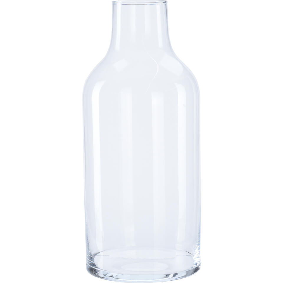 Definitief Roeispaan Ligatie Bellatio Design Vaas - smalle hals - transparant - glas - 13 x 30 cm | Leen  Bakker
