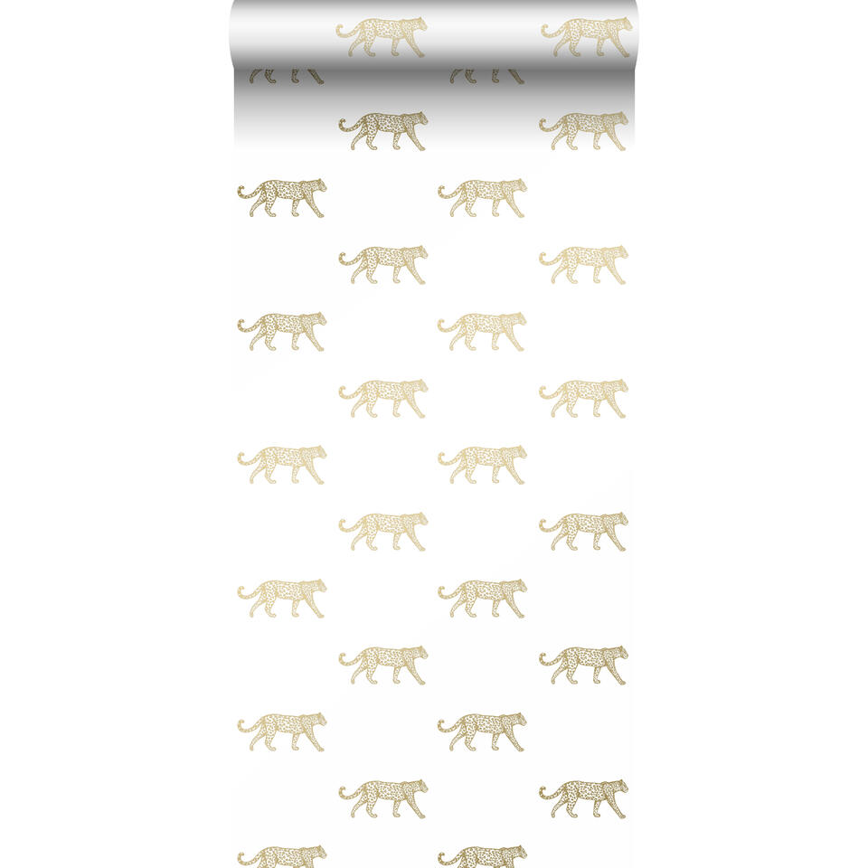 Origin behang - panters - wit en goud - 0.53 x 10.05 m product
