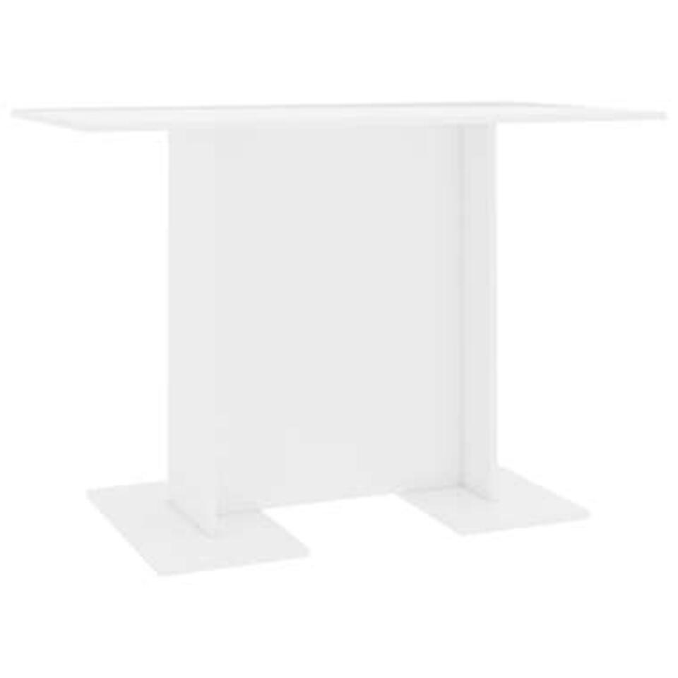 VIDAXL Eettafel 110x60x75 cm spaanplaat hoogglans wit
