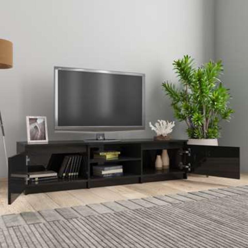 VIDAXL Tv-meubel 140x40x35,5 cm spaanplaat hoogglans zwart