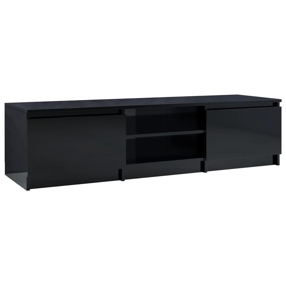 VIDAXL Tv-meubel 140x40x35,5 cm spaanplaat hoogglans zwart