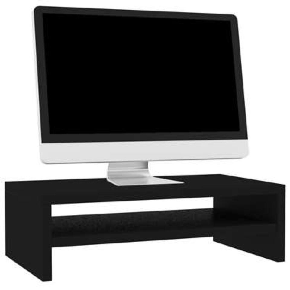 VIDAXL Monitorstandaard 42x24x13 cm spaanplaat zwart