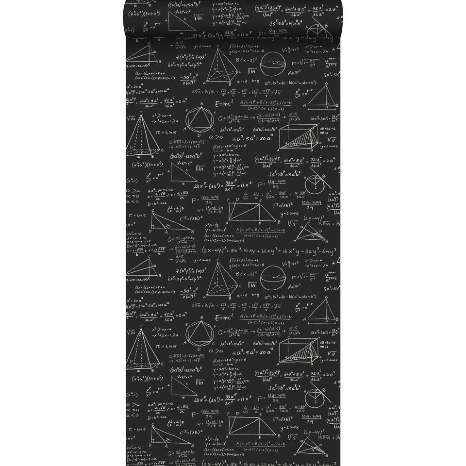 ESTAhome behang - rekenformules - mat zwart - 53 cm x 10,05 m product