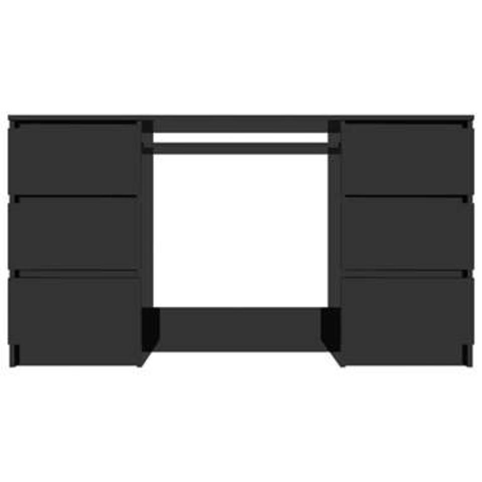 VIDAXL Schrijftafel 140x50x77 cm spaanplaat hoogglans zwart