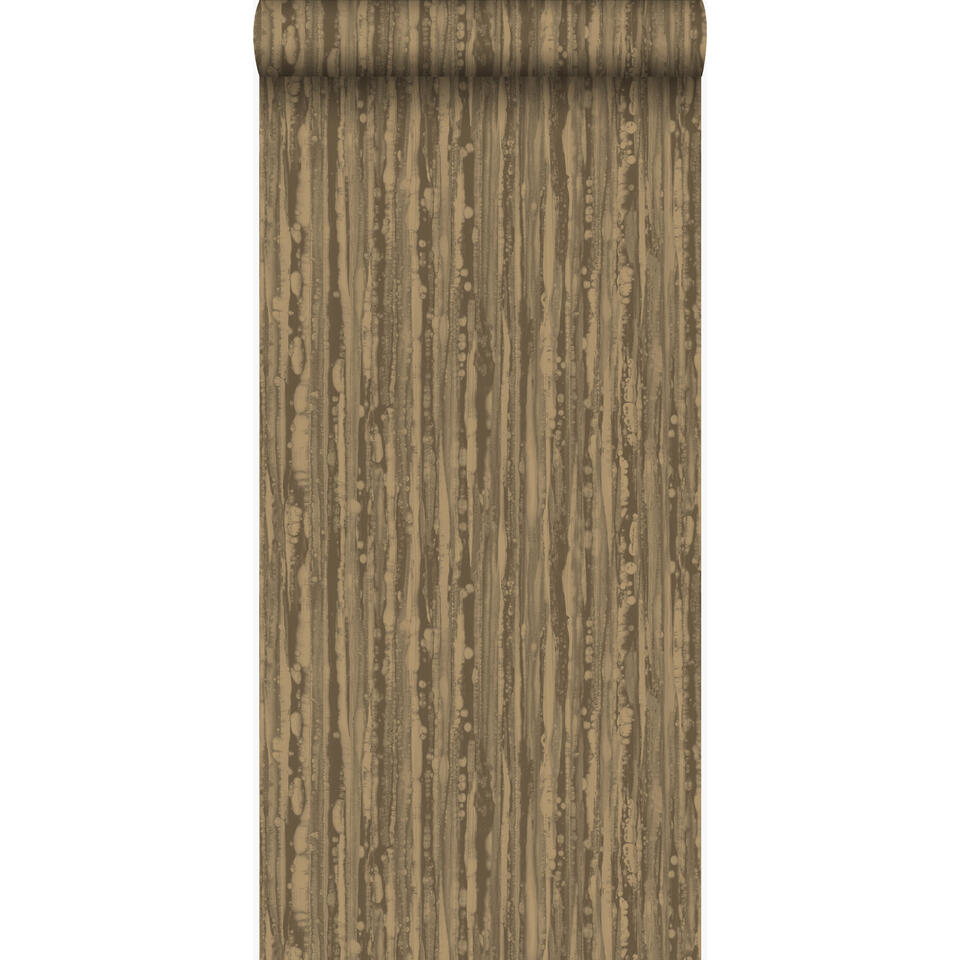 Origin behang - strepen - glanzend koper bruin - 53 cm x 10,05 m product