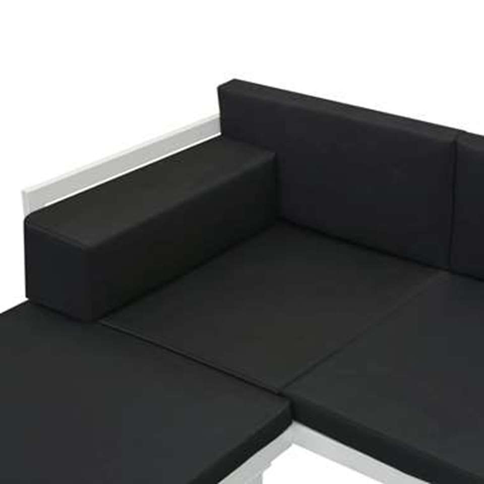 VIDAXL 5-delige Loungeset textileen aluminium zwart