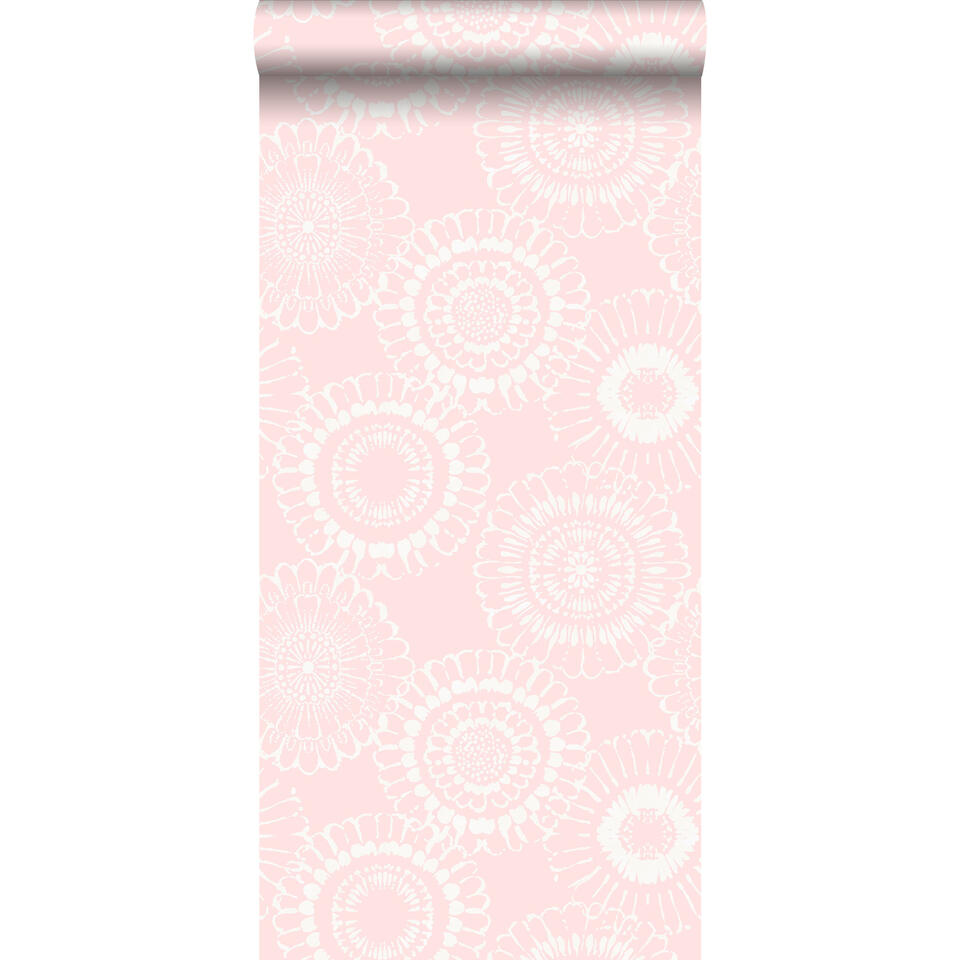 aangrenzend Onafhankelijkheid mooi ESTAhome behang - bloemen - licht roze - 53 cm x 10.05 m | Leen Bakker