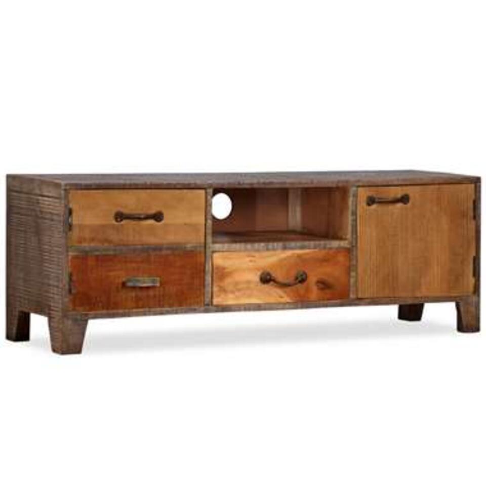 VIDAXL Tv-meubel vintage 118x30x40 cm massief hout