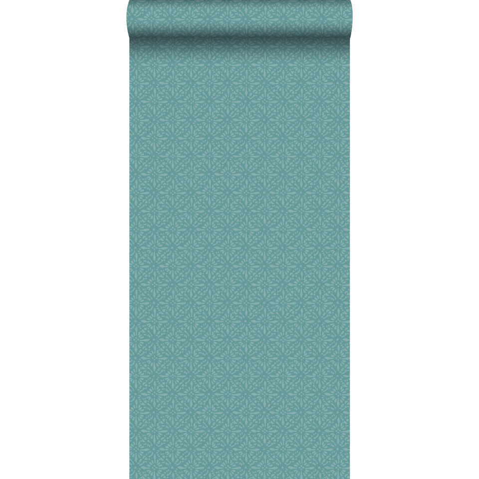 ESTAhome behang - oosters motief - donker aqua groen - 53 cm x 10,05 m product