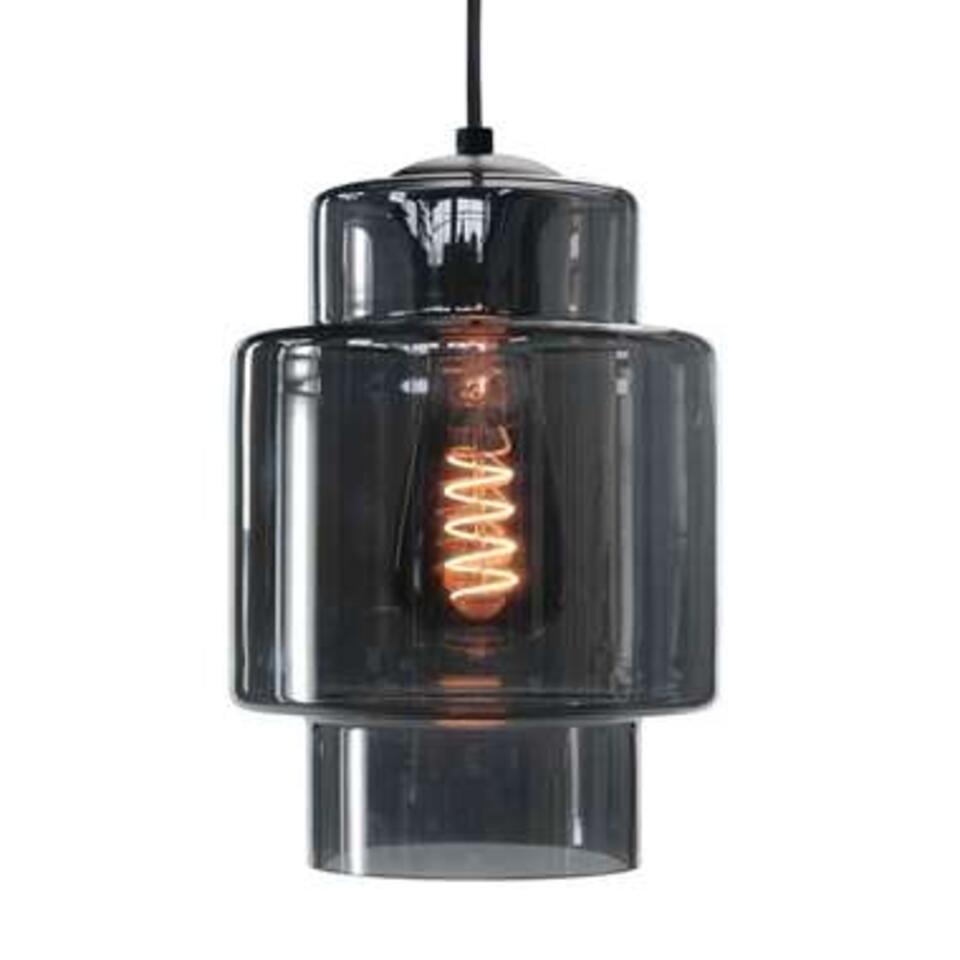 Highlight Hanglamp Fantasy Moderno 6 lichts - L 100 x B 35 cm - rook - zwart