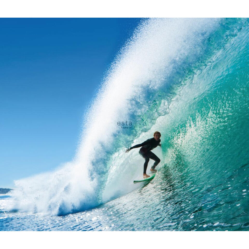 ESTAhome fotobehang - surfer - blauw en zeegroen - 0.255 x 2.79 m product