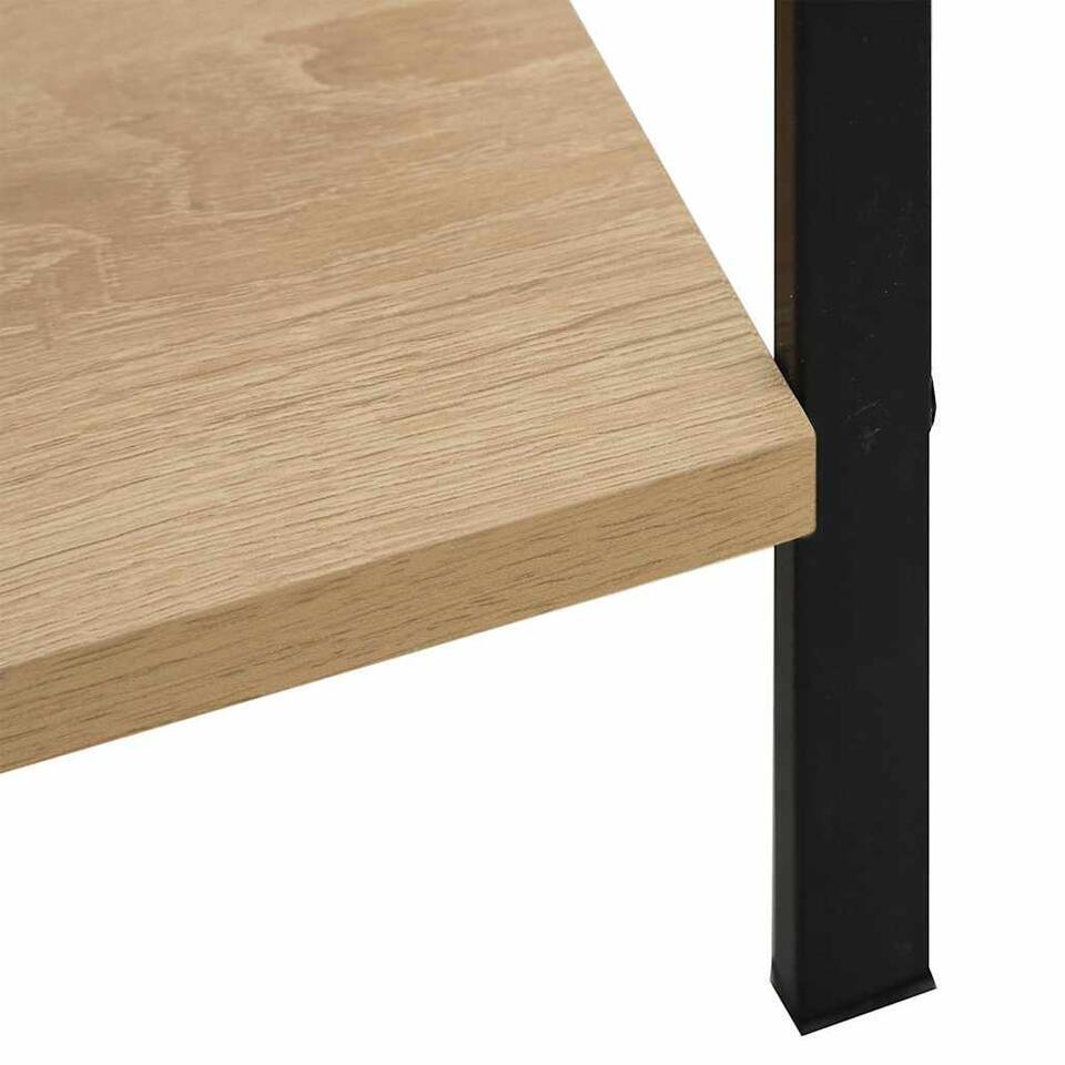Boekenkast 86x25,5x140 cm bewerkt hout bruineikenkleurig