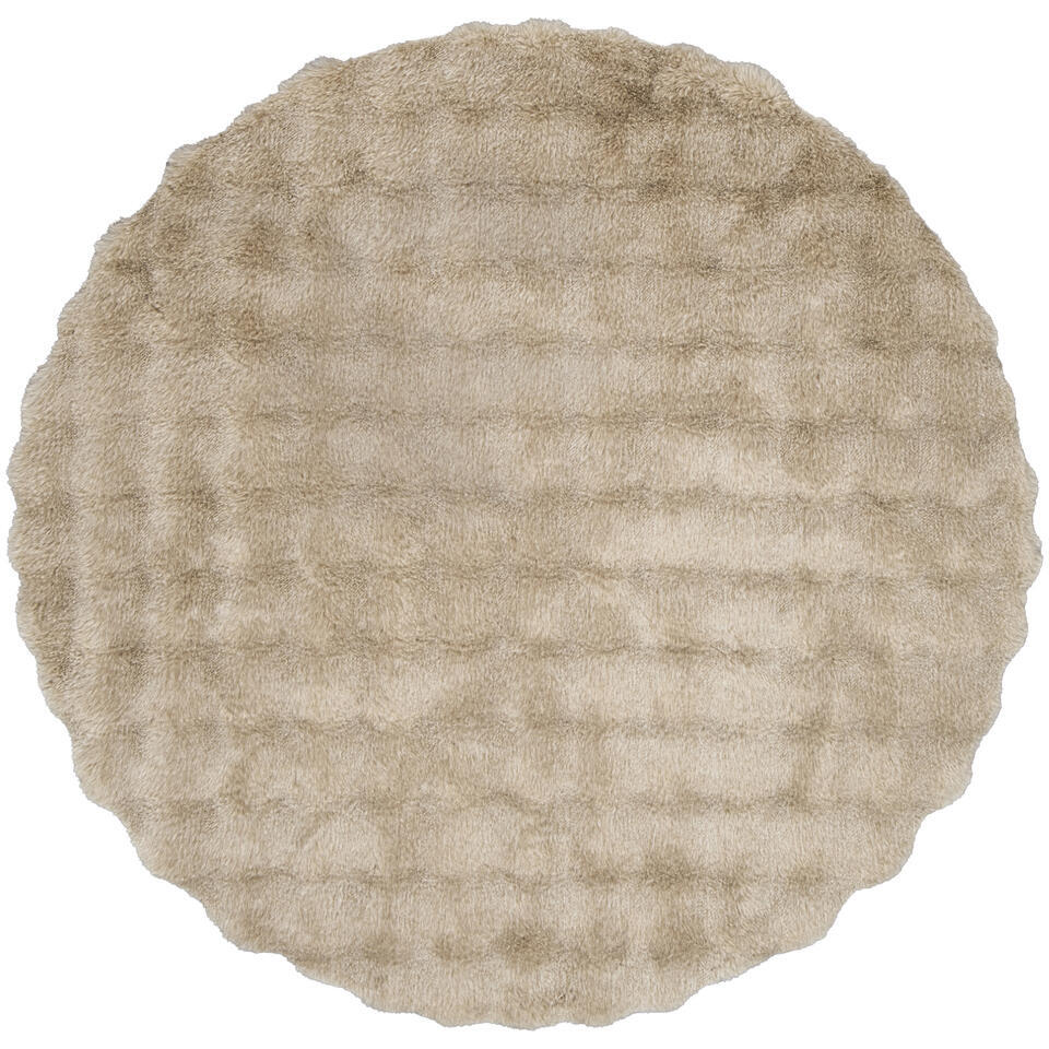 Leen Bakker Vloerkleed Oos Ø120 Cm Polyester Taupe
