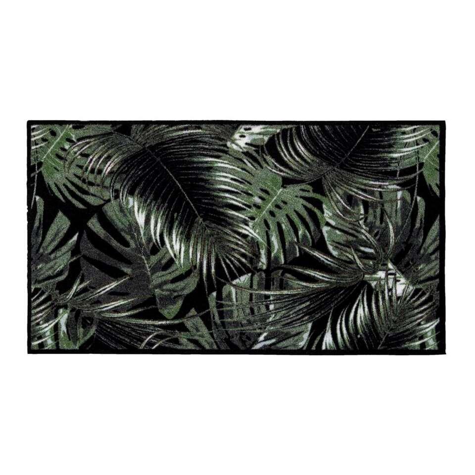 bemanning Het strand assistent Mat Universal Palm Leaves - zwart - 67x120 cm | Leen Bakker