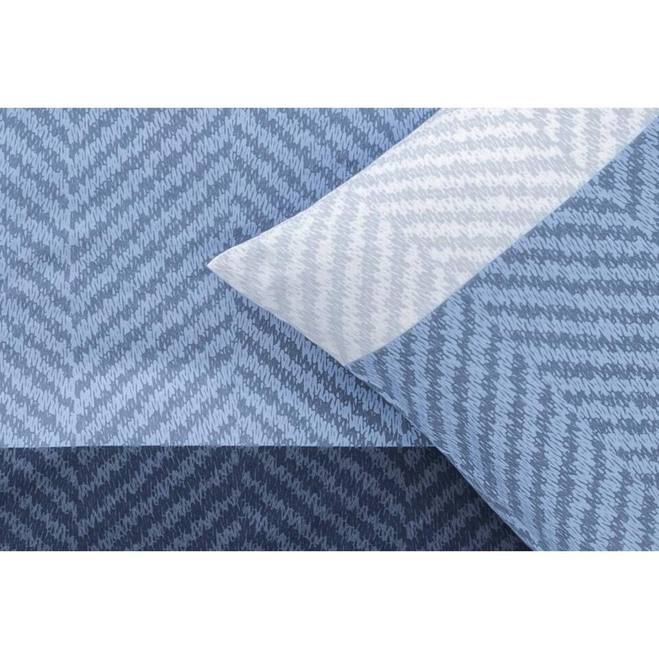 Dekbedovertrek Nieve flanel grafisch - blauw - 240x200/220 cm