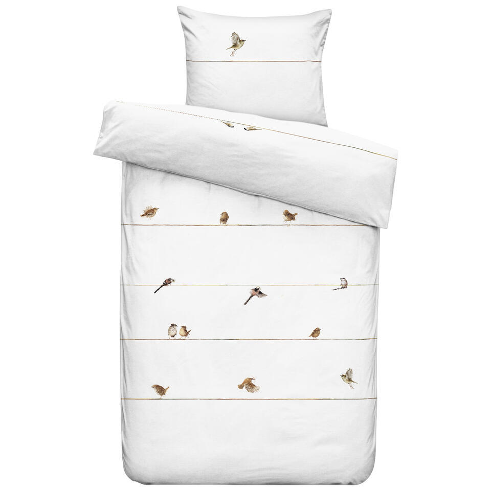 Leen Bakker - Dekbedovertrek Gathering - 140x200/220 Cm - Katoen - Wit